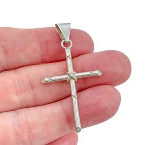 Vintage Sterling Silver 925 Rope Cross Pendant
